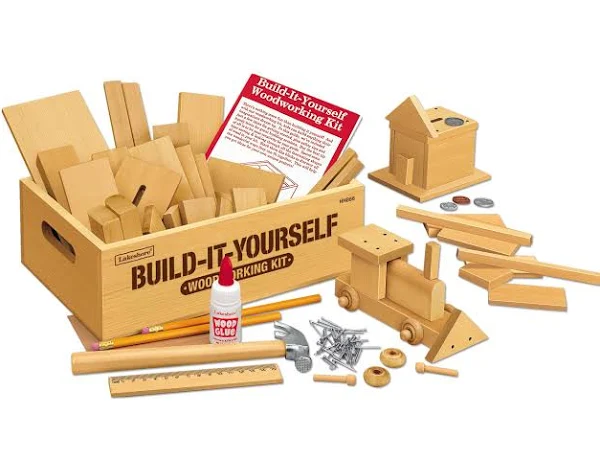 Lakeshore Kids Woodworking Kit with Tools & Pine Pieces, Ages 4-11