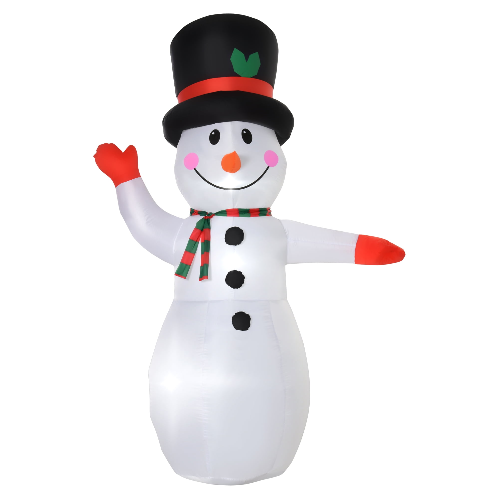 Homcom Inflatable Christmas Snowman with LED Lights for Indoor Outdoor Holiday Decor