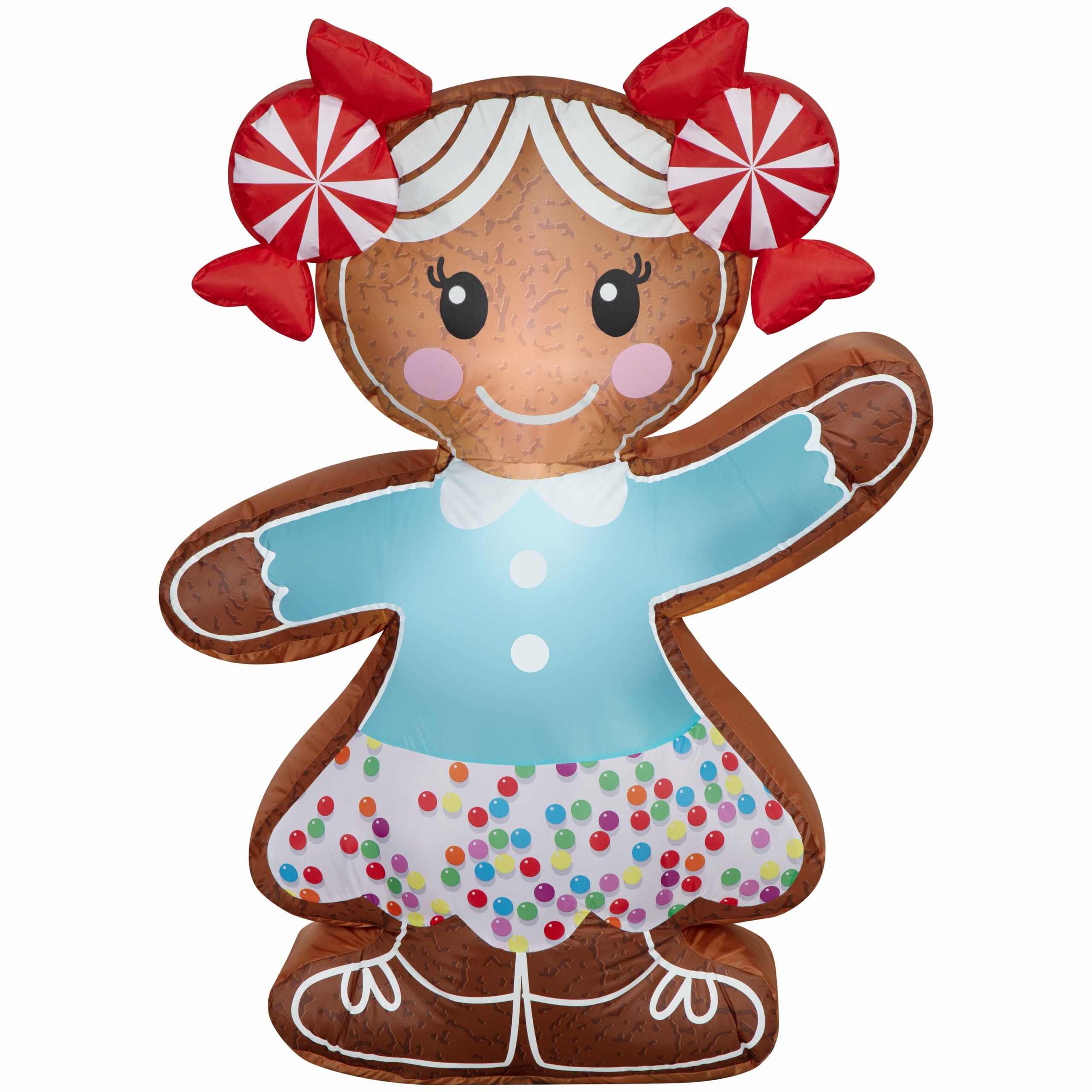 Gemmy Christmas 4 ft Gingerbread Girl Inflatable Yard Decoration with LED Lights