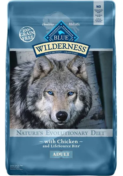 Blue Wilderness Grain-Free Chicken Recipe Adult Dog Food, 24 lb – High-Protein, Omega-Rich, Energy-Boosting