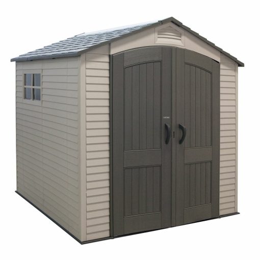 Lifetime 7×7 ft UV-Protected Plastic Storage Shed with Skylight & Double Doors