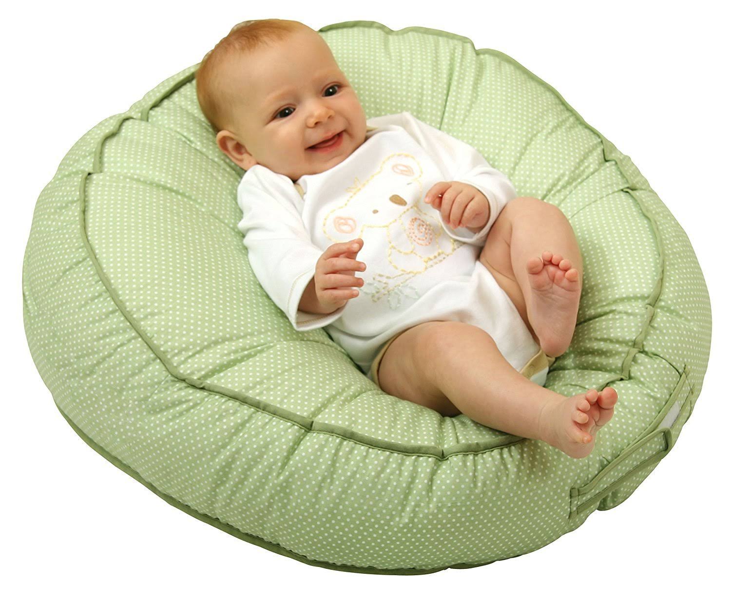 Leachco Podster Infant Seat Lounger, Adjustable Sling-Style, Sage Pin Dot