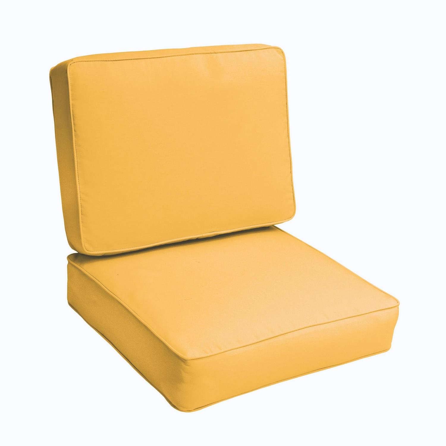 Sorra Home Butter Yellow Indoor/Outdoor Deep Seating Cushion Set, UV Resistant, Eco-Friendly Fill