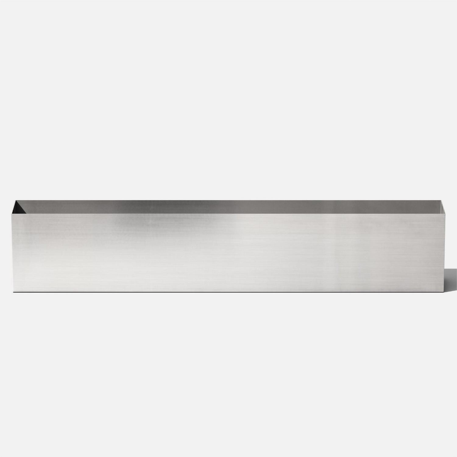 Veradek Geo Series Tall Rectangular Planter, Stainless Steel, 32′′x4′′x6′′, Lightweight & Durable