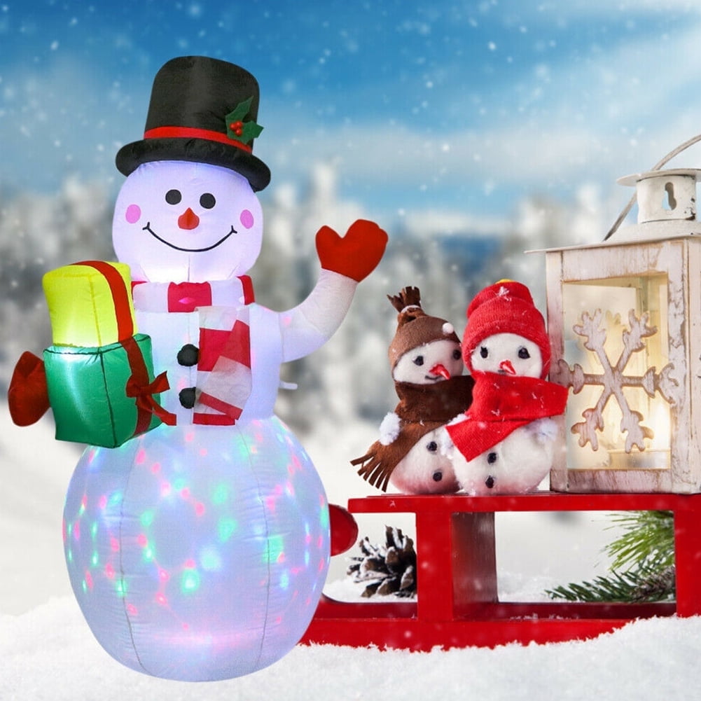QueenTrade 5FT Inflatable Snowman Lantern with LED Lights, Durable Waterproof Polyester, Indoor/Outdoor Holiday Decoration