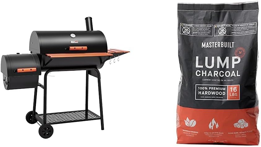 Royal Gourmet CC1830W 30′′ Barrel Charcoal Grill with Side Table, 627 Sq In, Black – Outdoor BBQ for Patio & Parties