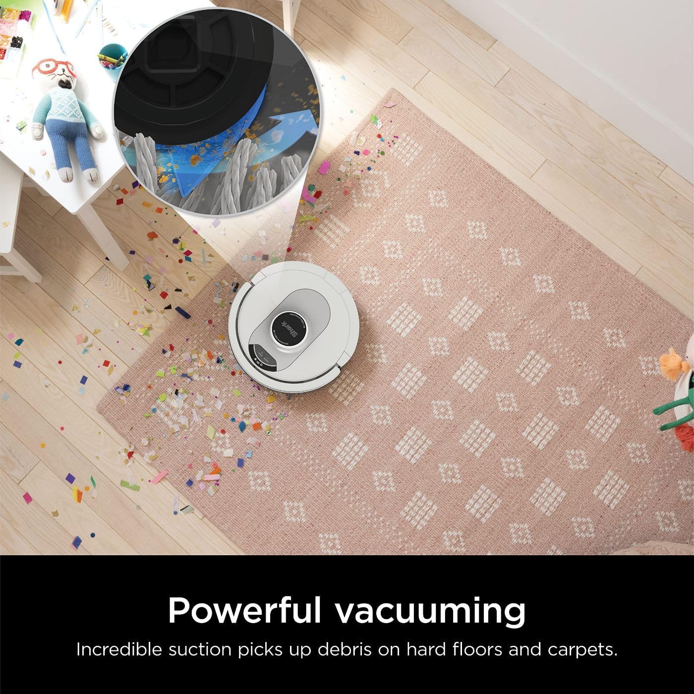 Shark AI Ultra Robot Vacuum, Voice Control, Matrix Clean, Self-Empty Base, Pet-Friendly, Carpet & Hard Floors, Silver/Black
