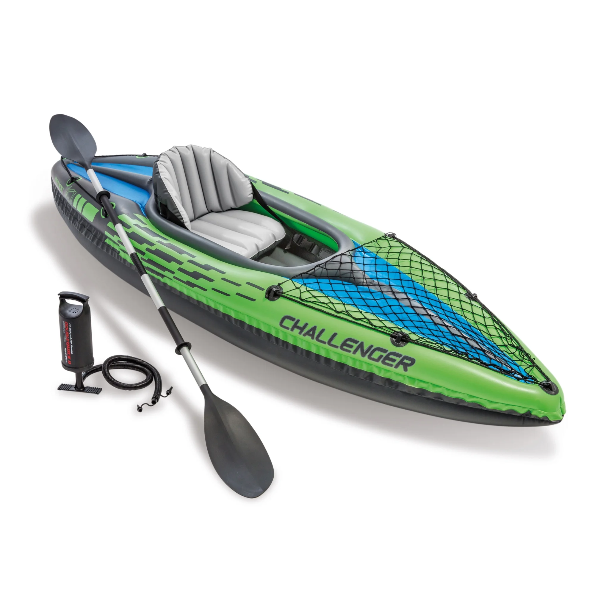 Intex Challenger K1 Inflatable Kayak with Oar, Hand Pump, Durable Vinyl, and Adjustable Seat