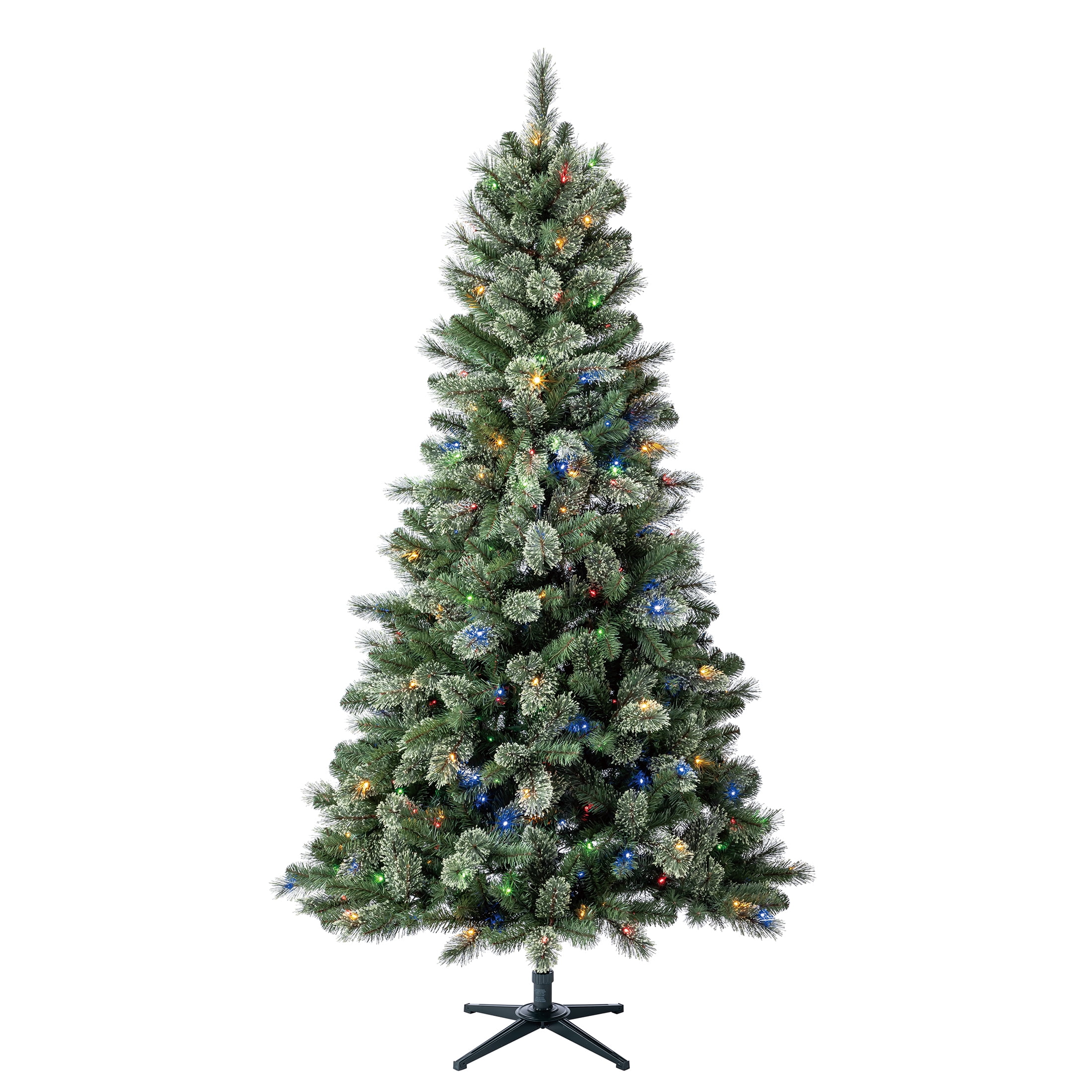 Holiday Time 7.5 ft Pre-Lit Liberty Cashmere Pine Artificial Christmas Tree, 300 LED Lights, Green