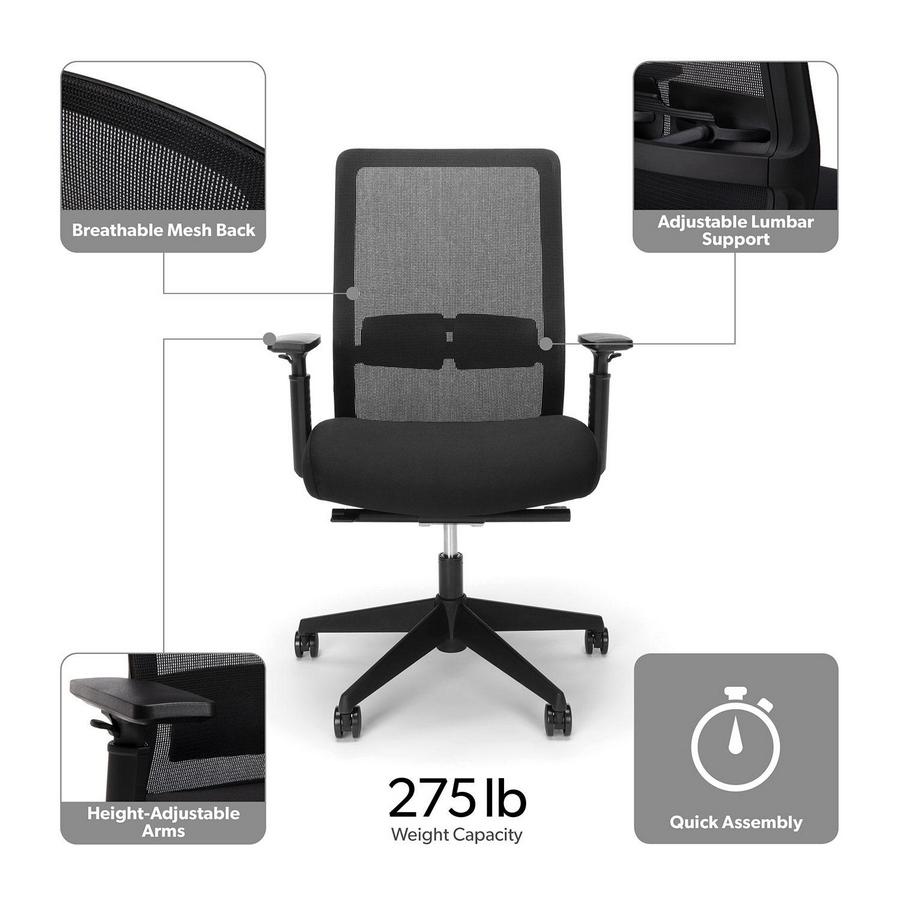HON Basyx Biometryx Commercial-Grade Task Chair, Office Chair, Choose a Color (BSX155)