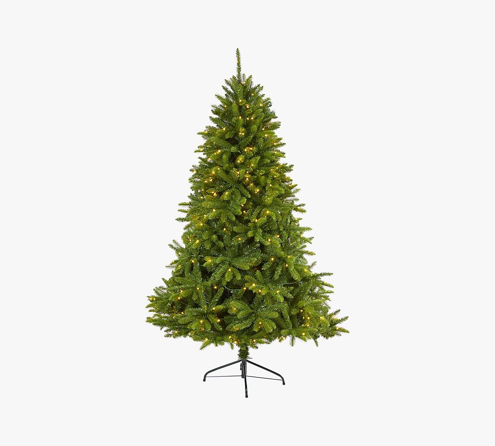 Sierra Spruce Pre-Lit Artificial Christmas Tree with Clear LED Lights, PVC Material, Includes Stand