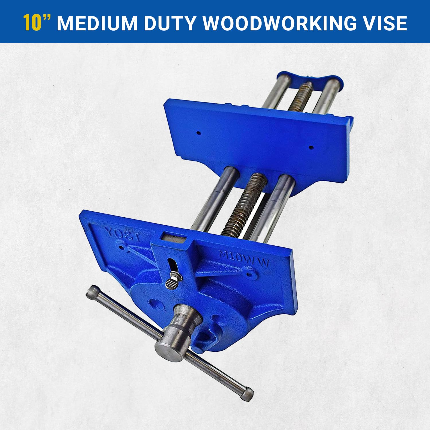 Yost Vises M10WW 10-Inch Rapid Action Woodworking Vise, Cast Iron, Chrome-Plated Handle, Steel Guide Rails