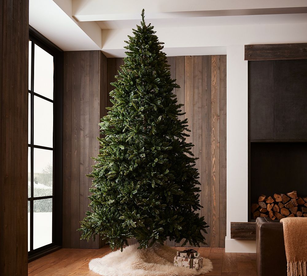 Lit Grand Fir Faux Christmas Tree