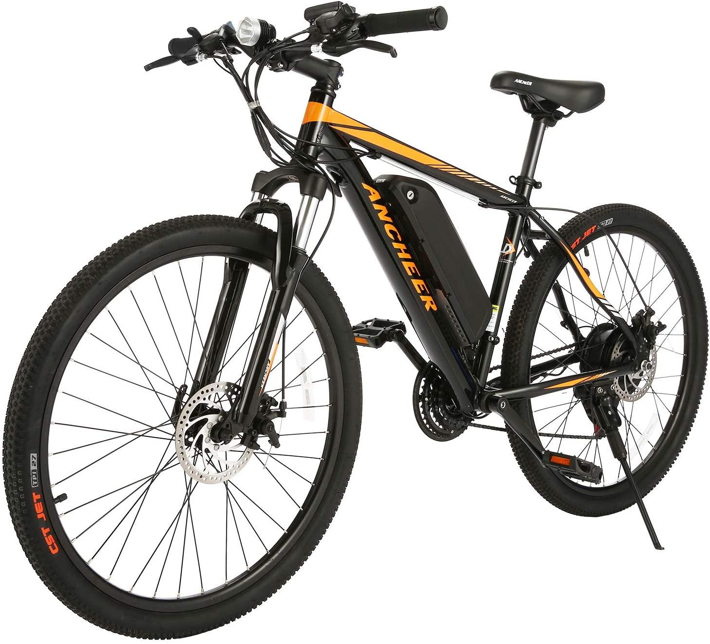 ANCHEER 350W Electric Mountain Bike, 26′′ Ebike for Adults, 21-Speed, Removable 10Ah Battery, 20MPH, Aluminum Frame