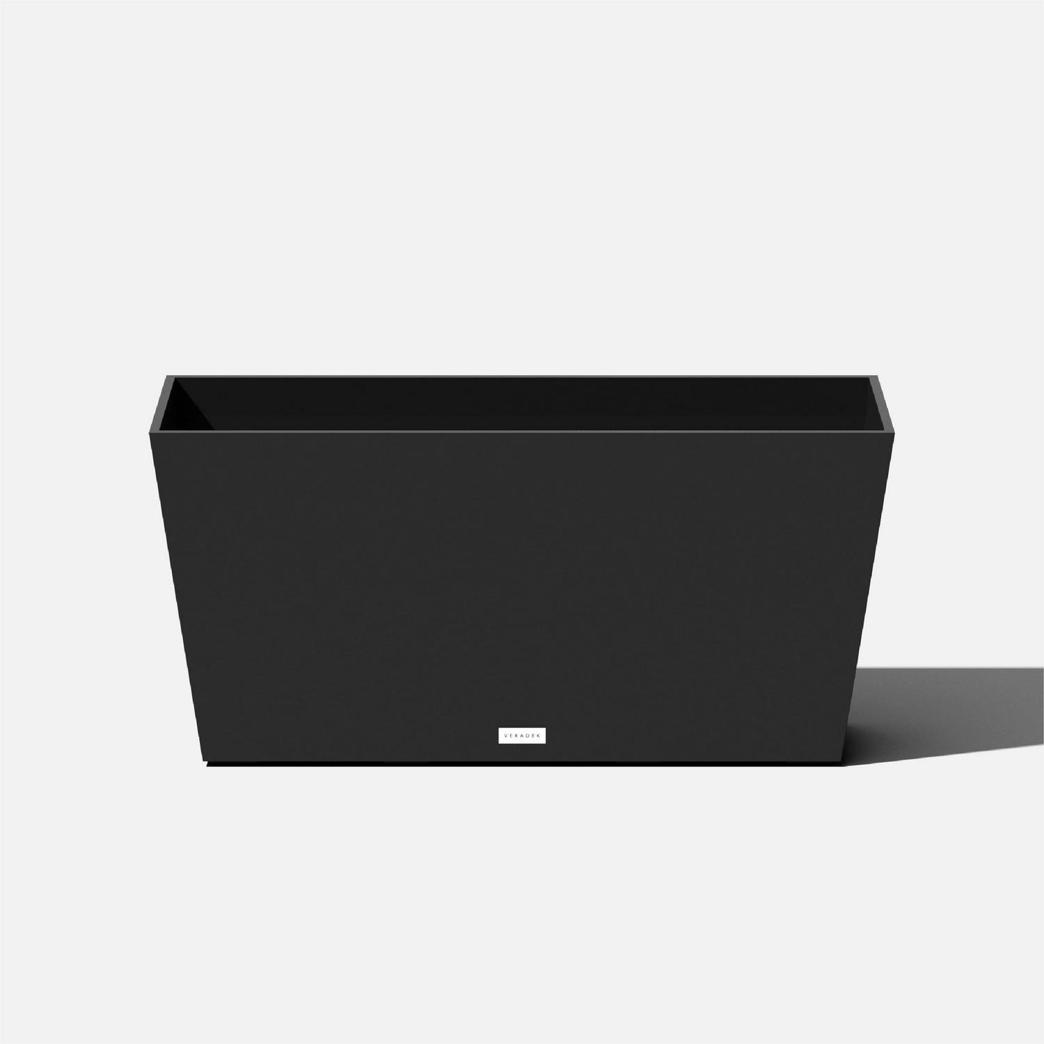 Veradek Pure Series Midori 31′′ Rectangular Black Plastic Planter with Drainage Holes for Outdoor Use