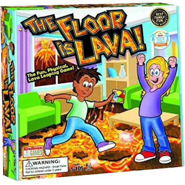 Endless Games The Floor Is Lava – Family Game with 25 Foam Stones & 27 Challenge Cards