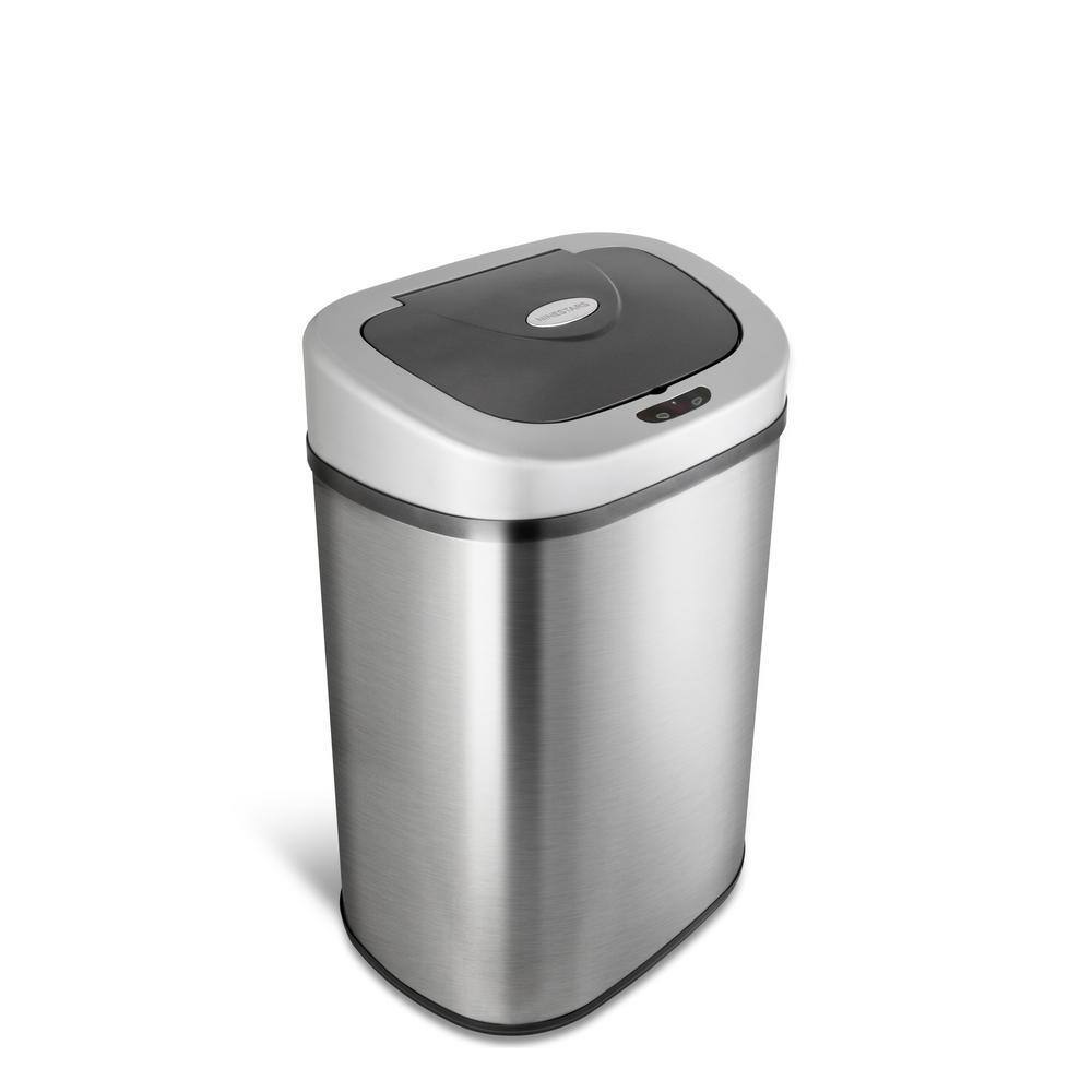 NINESTARS 21 Gal Infrared Sensor Stainless Steel Trash Can, Auto-Open, Fingerprint-Resistant