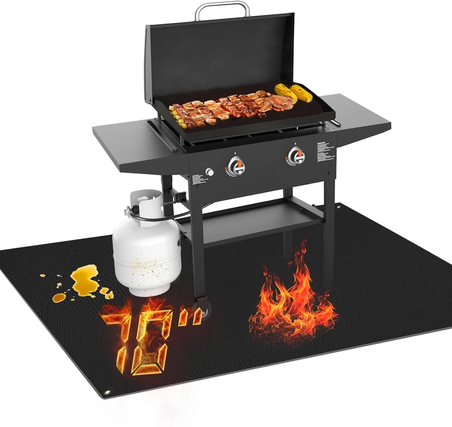 70x48 Inch Under Grill Mat for Blackstone 28