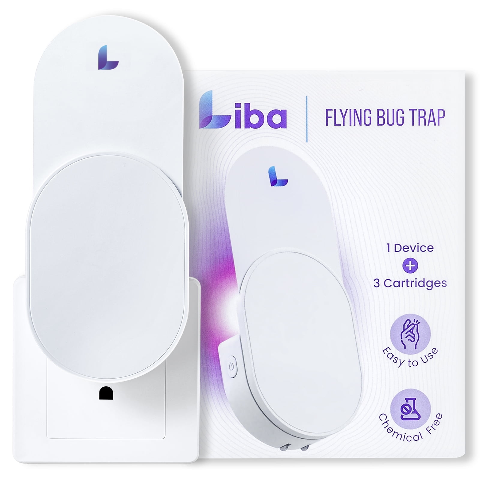 Liba Electric Bug Zapper Indoor Wall-Mounted Mosquito Trap with 3 Sticky Refills, Pest Control Light Technology