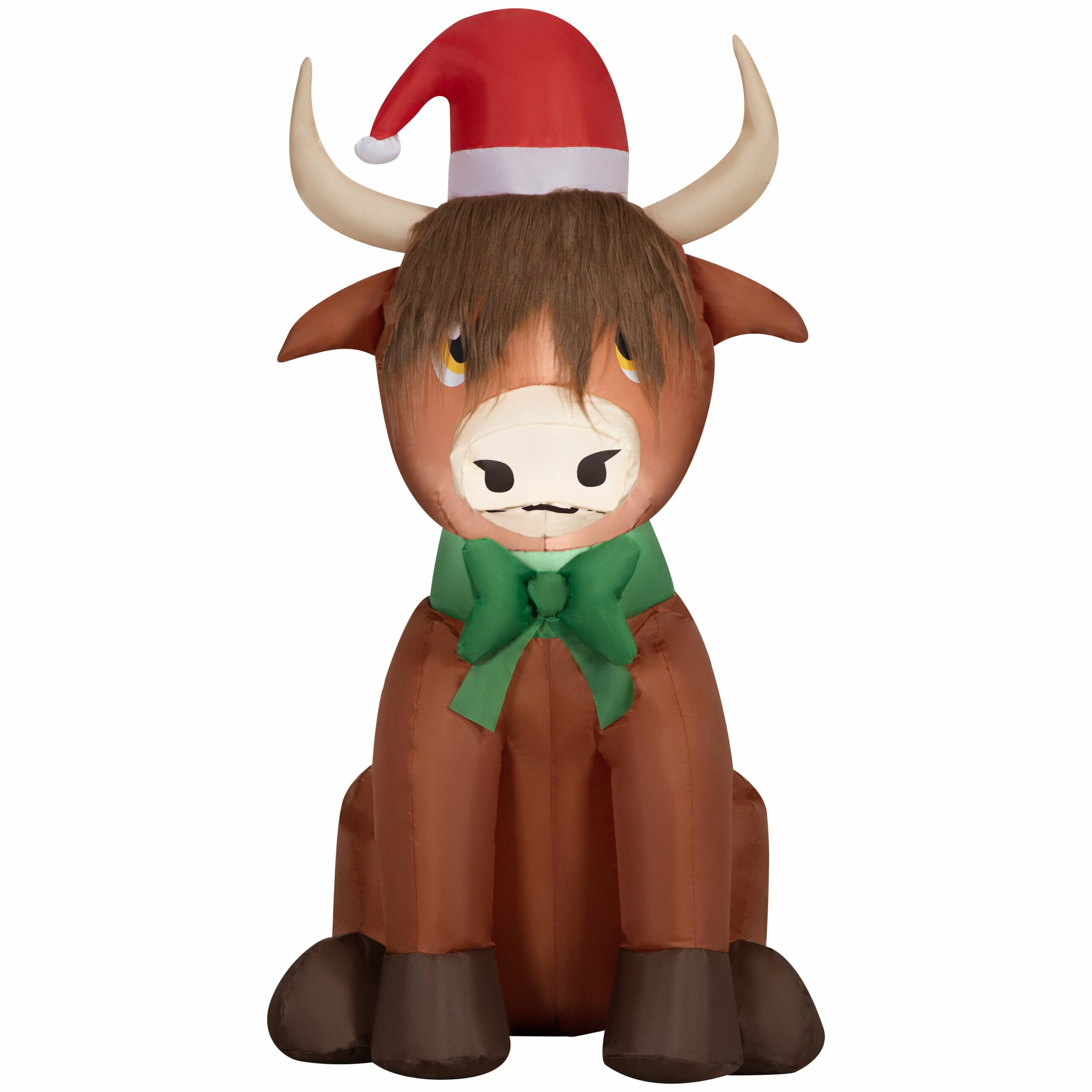 Gemmy Christmas Inflatable Highlander Cow, 3.5 ft, LED-Lit Yard Decoration