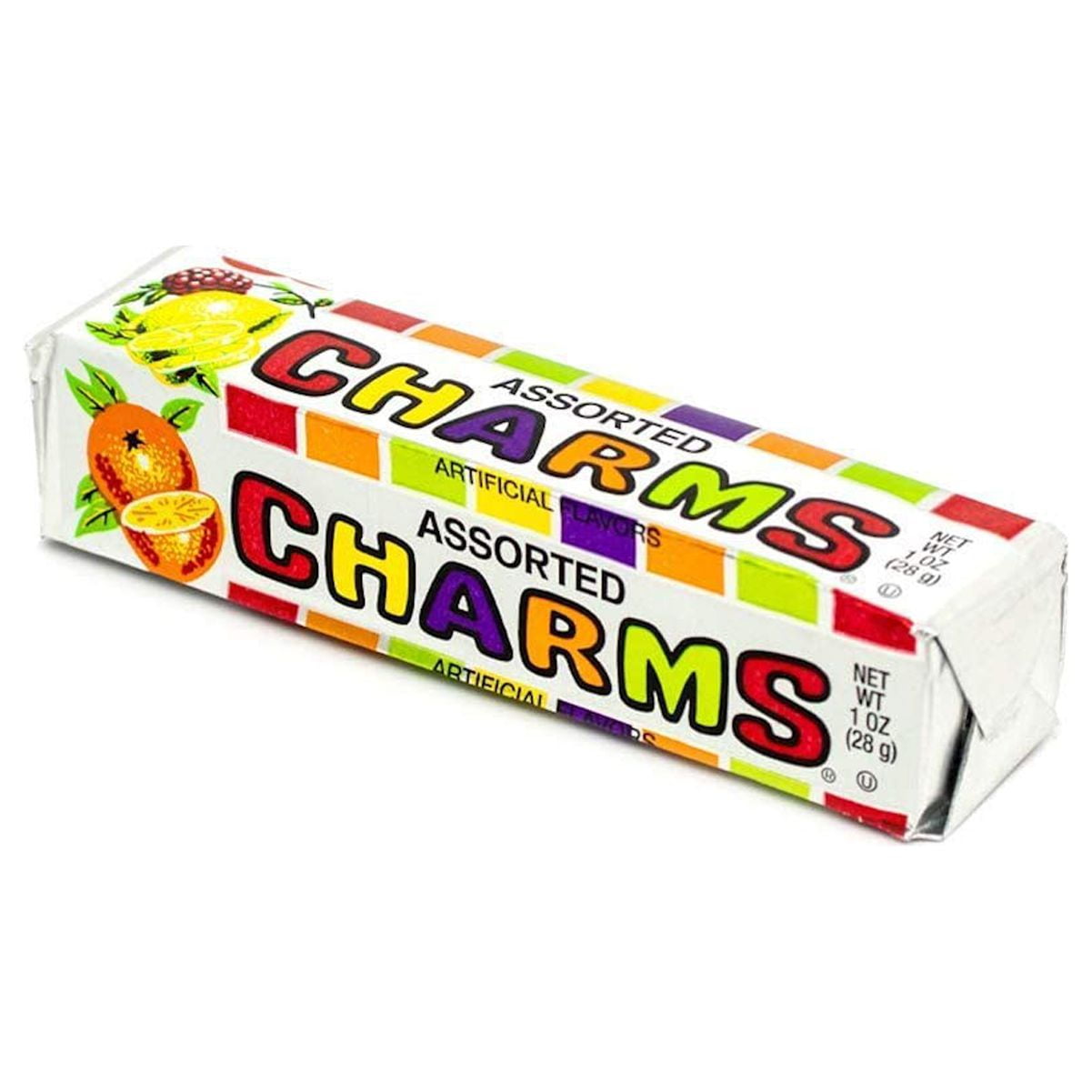 Charms Squares Assorted Fruit Flavor Candy, 20 Packs, 1 oz Each, Peanut & Gluten Free
