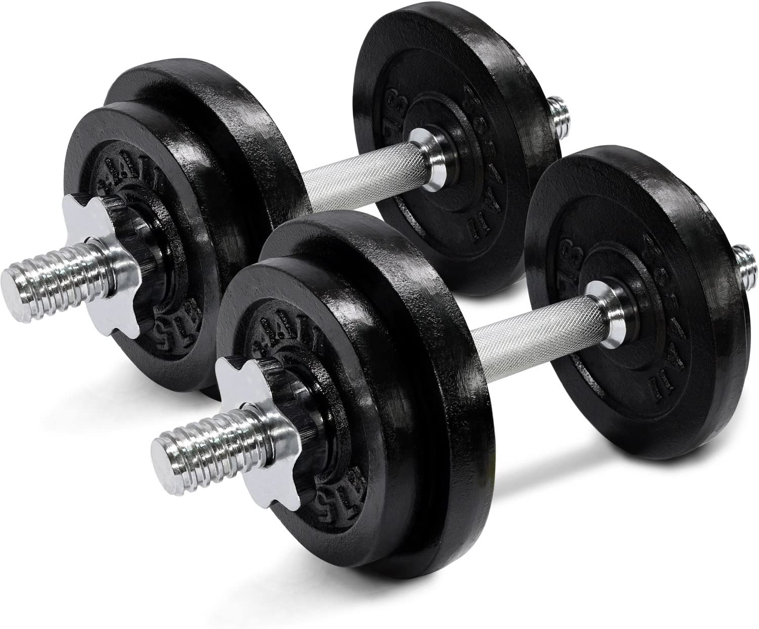 Yes4All Adjustable Dumbbells Set 60 lbs with Connector, Cast Iron Plates, Chrome Handles, Star-Lock Collars, 5-Year Warranty