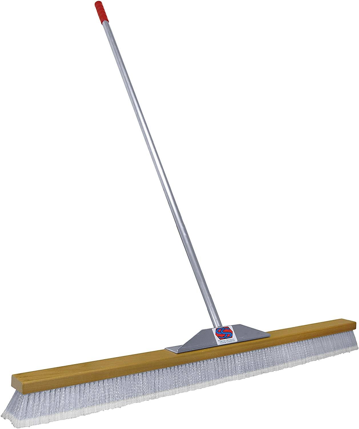 Super Sweeper 48′′ Broom – Gray Flagged Bristles, Durable Welded Design, Ideal for Smooth Surfaces