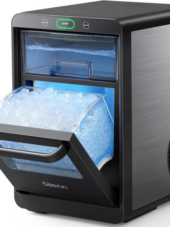 GE Profile Opal Nugget Ice Maker, Countertop Pebble Ice Machine, 44 lbs/Day, Pull-Out Water Tank, Removable Basket, Stainless Steel