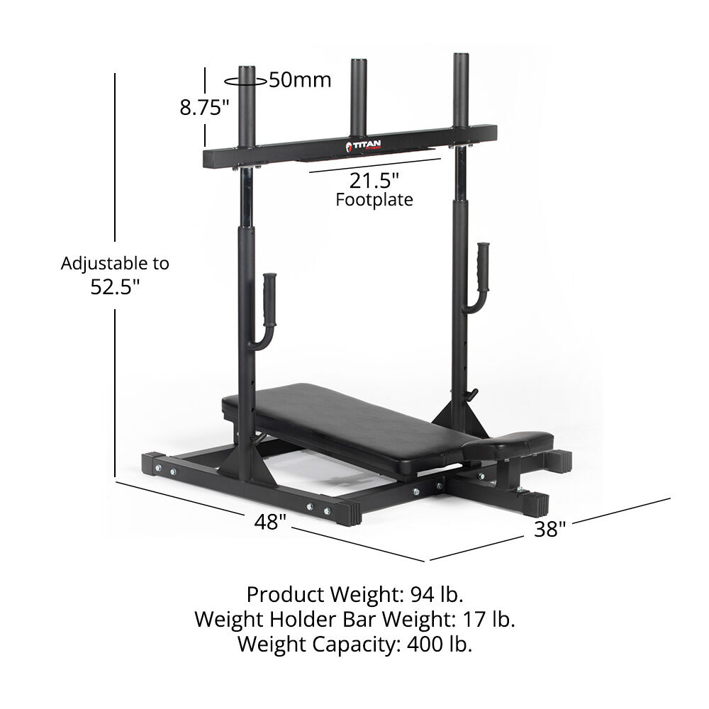 Titan Fitness Vertical Leg Press Machine, 400 LB Capacity, Olympic Plate Compatible, Adjustable Height, Lower Body Workout