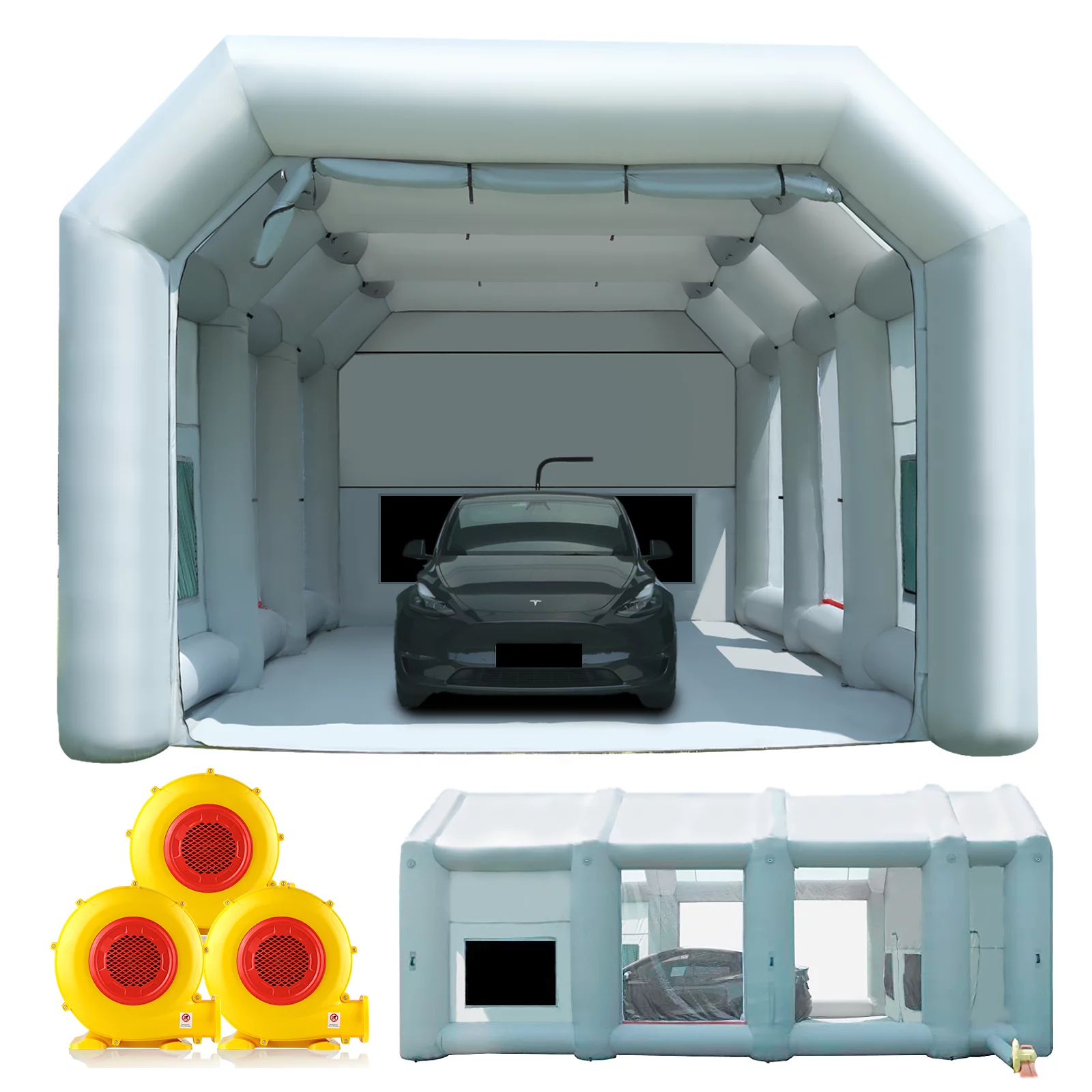 Sewinfla 30x20x13Ft Inflatable Paint Booth with Blowers & Air Filter System – Professional Spray Tent