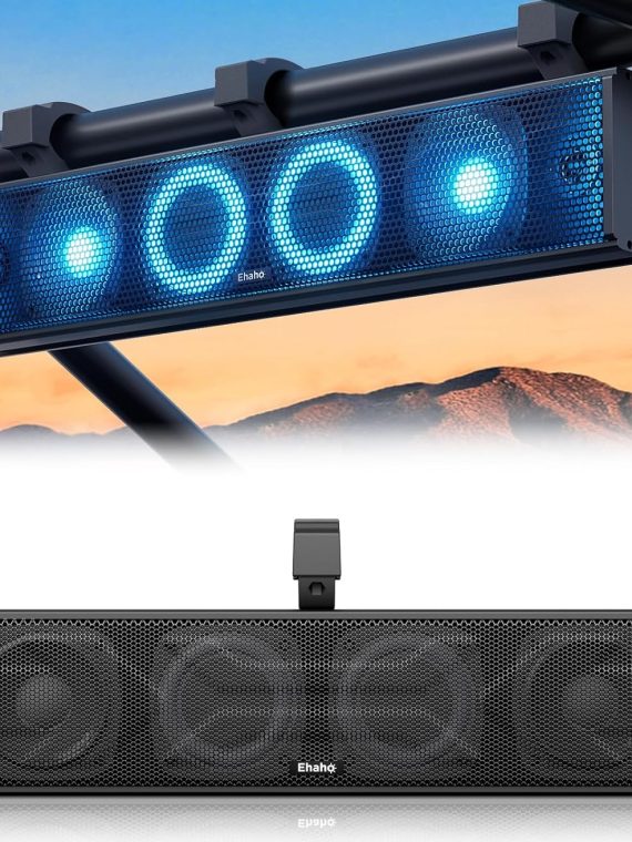 BOSS Audio 25′′ UTV/ATV Bluetooth Sound Bar with RGB Lighting, Waterproof, Compatible with Polaris RZR Can-Am