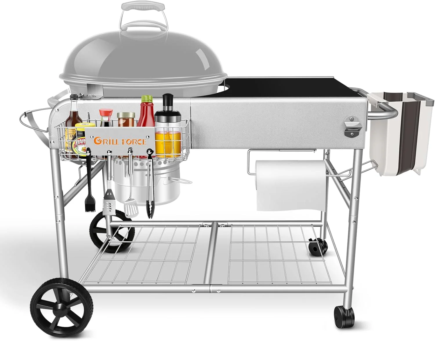 Outdoor Grill Table Cart for Weber Charcoal Grills | Fits 18
