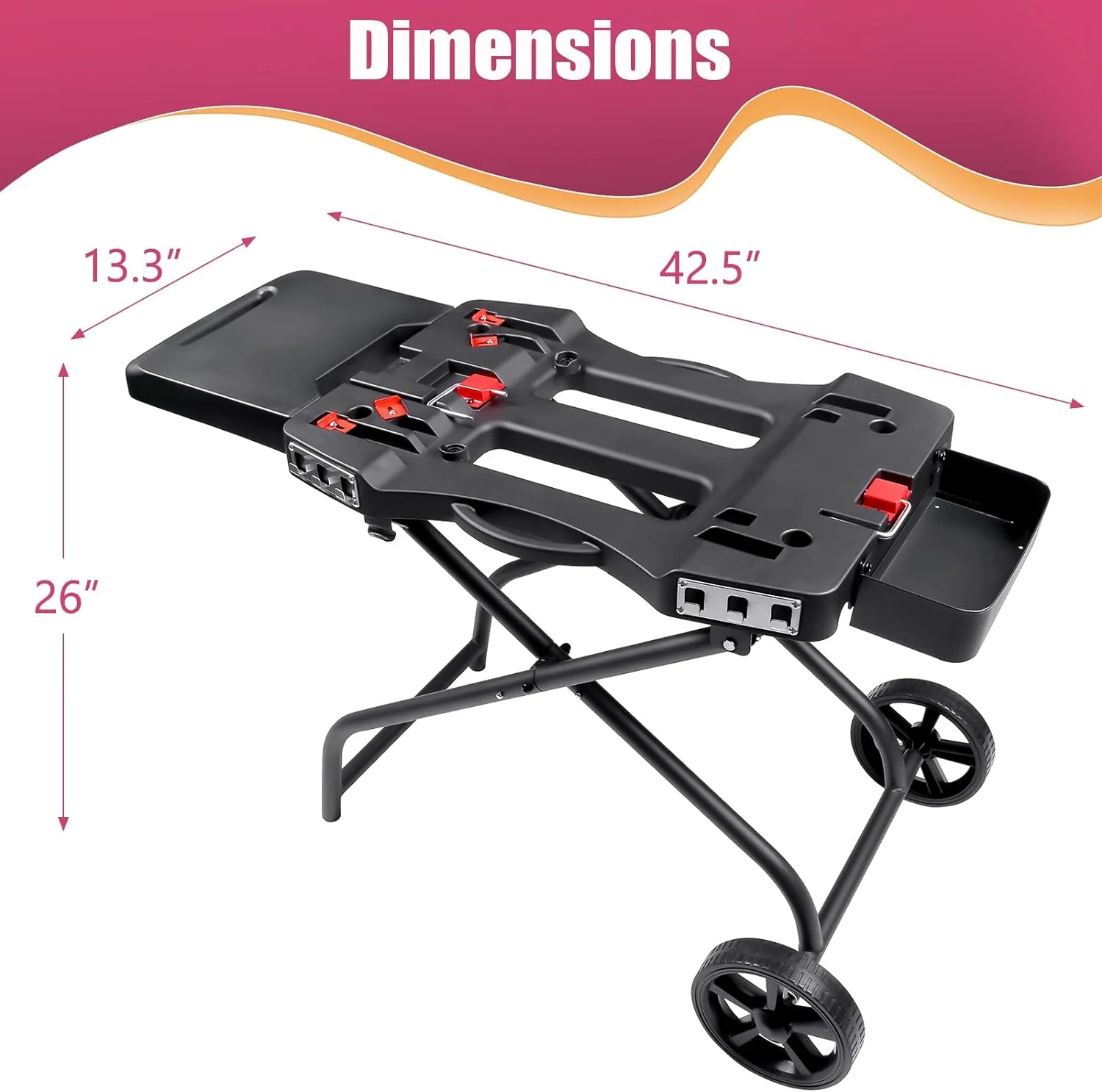 Portable Grill Cart for Weber Q Series and Collapsible Griddle Stand