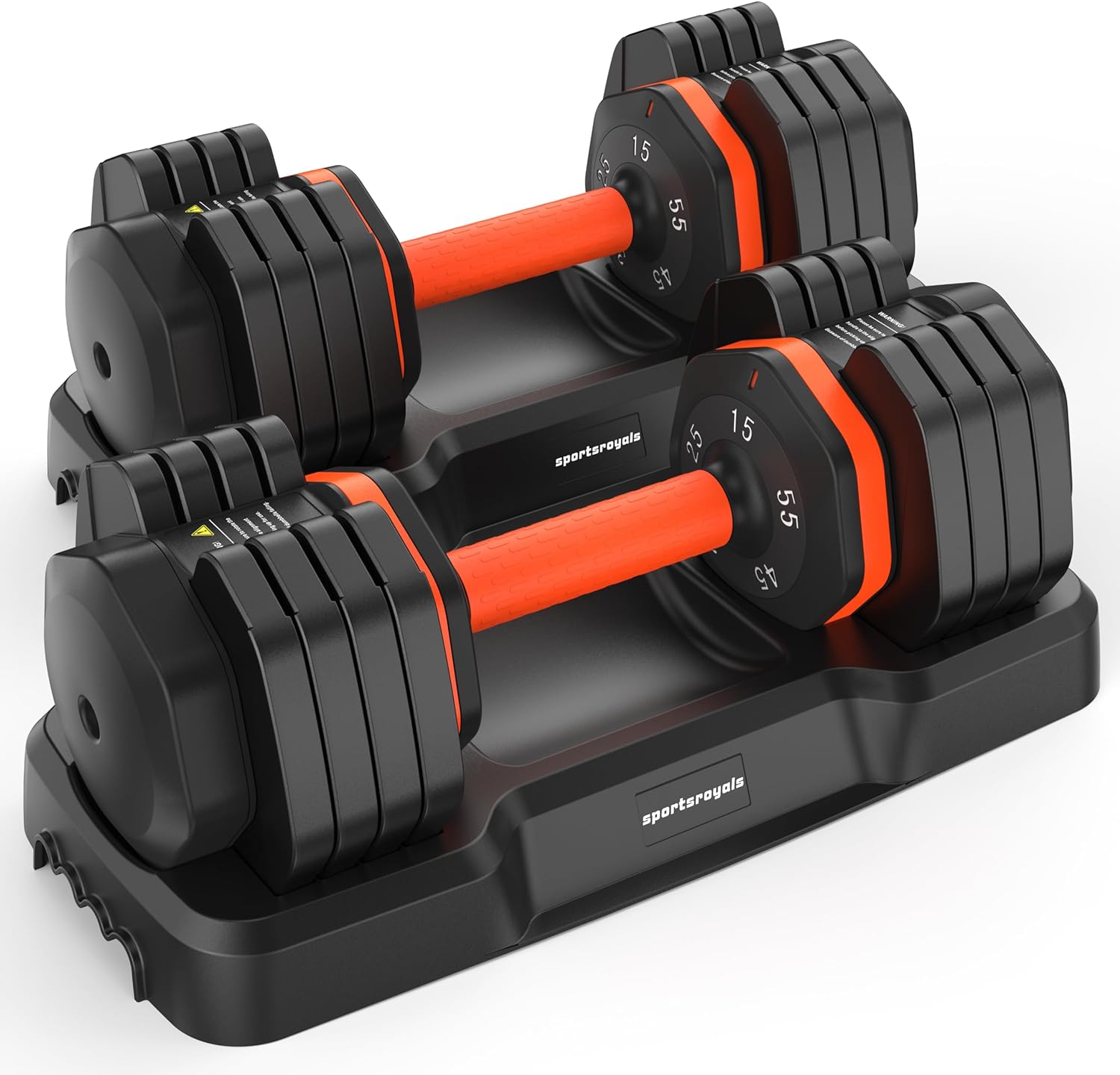 Adjustable Dumbbells Set by [Brand], 5-55LB Pair, Anti-Slip Handles, Home Gym Exercise Equipment