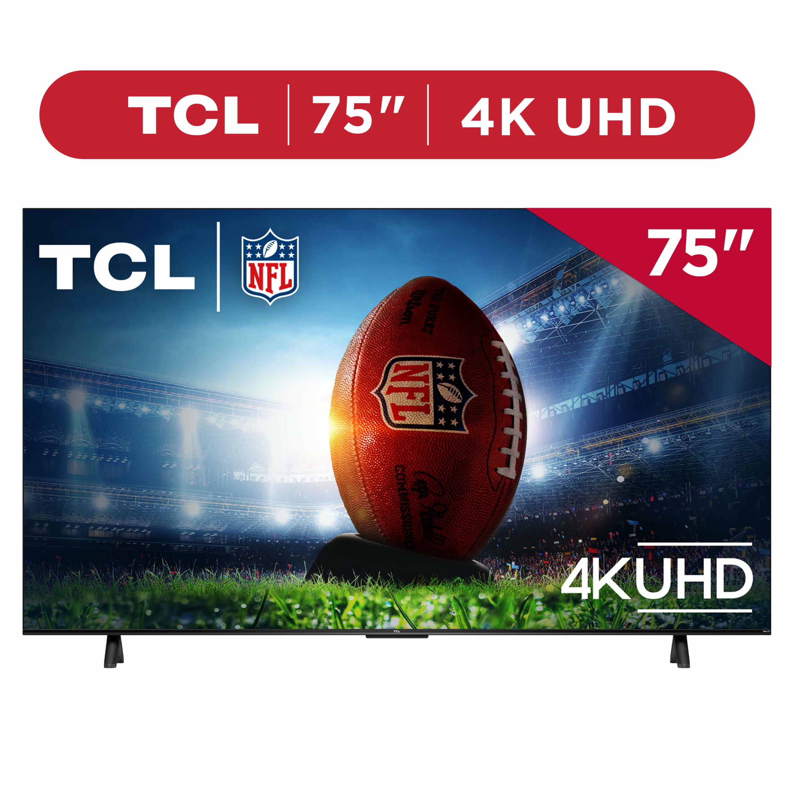 TCL 75′′ 4-Series 4K UHD HDR Smart TV with Roku, Voice Control, and Apple AirPlay