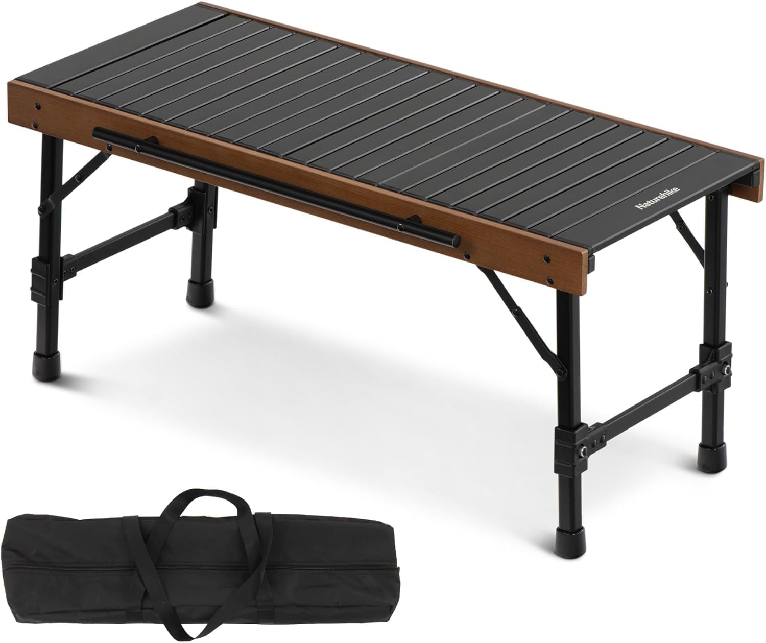Portable Camping Table for 4-6, Lightweight Aluminum & Wood with Carry Bag – Ideal for Outdoor BBQs, Picnics, and Camp Kitchens