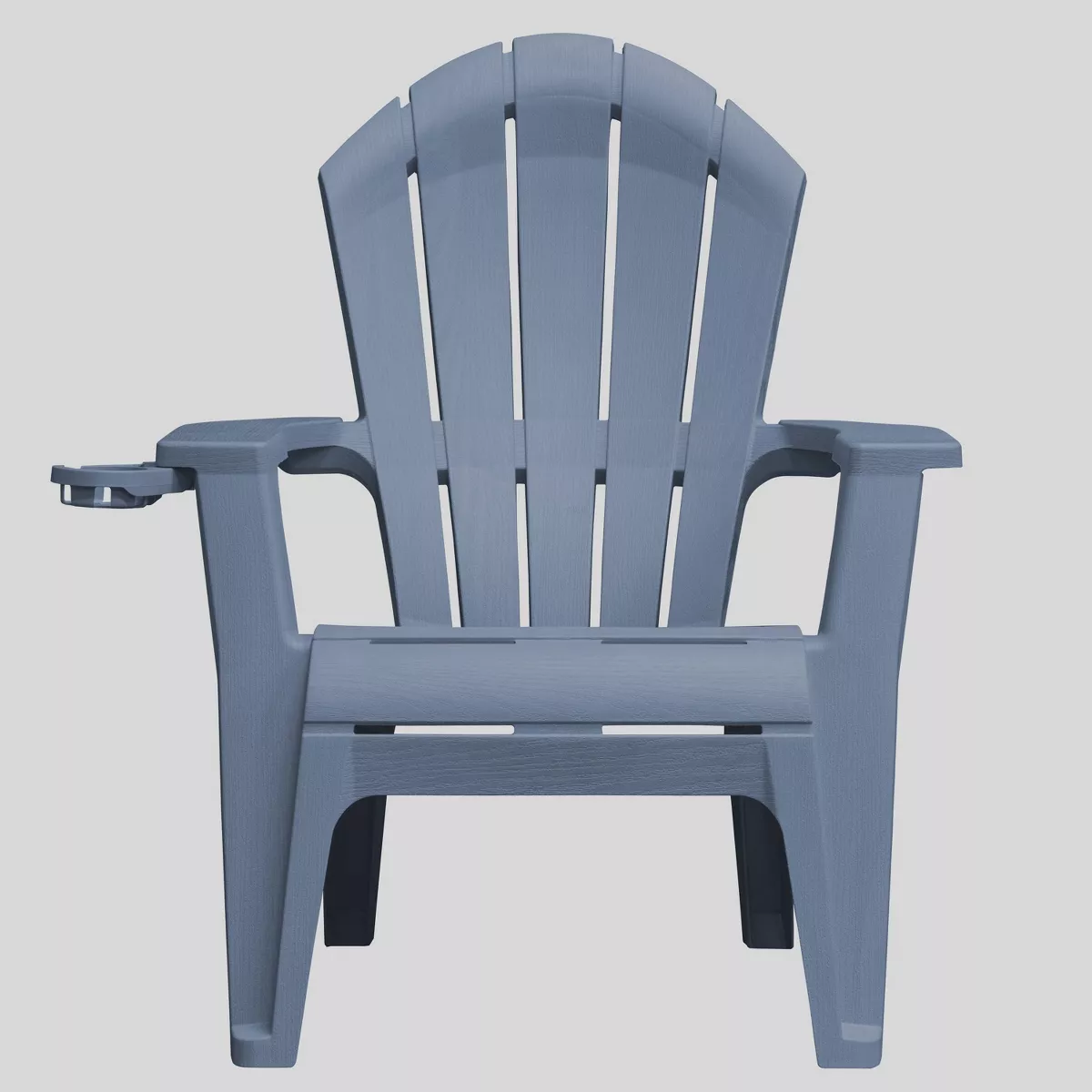 Adams Manufacturing RealComfort Adirondack Patio Chair, Denim Blue, Weather-Resistant Resin, Wide Armrests