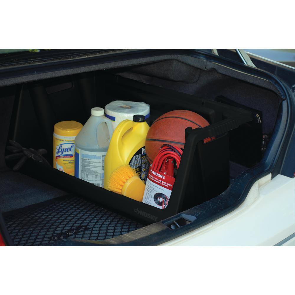 Husky 55 Gallon Stackable Storage Bin, Black – Durable, 100 lb Capacity, Easy Transport