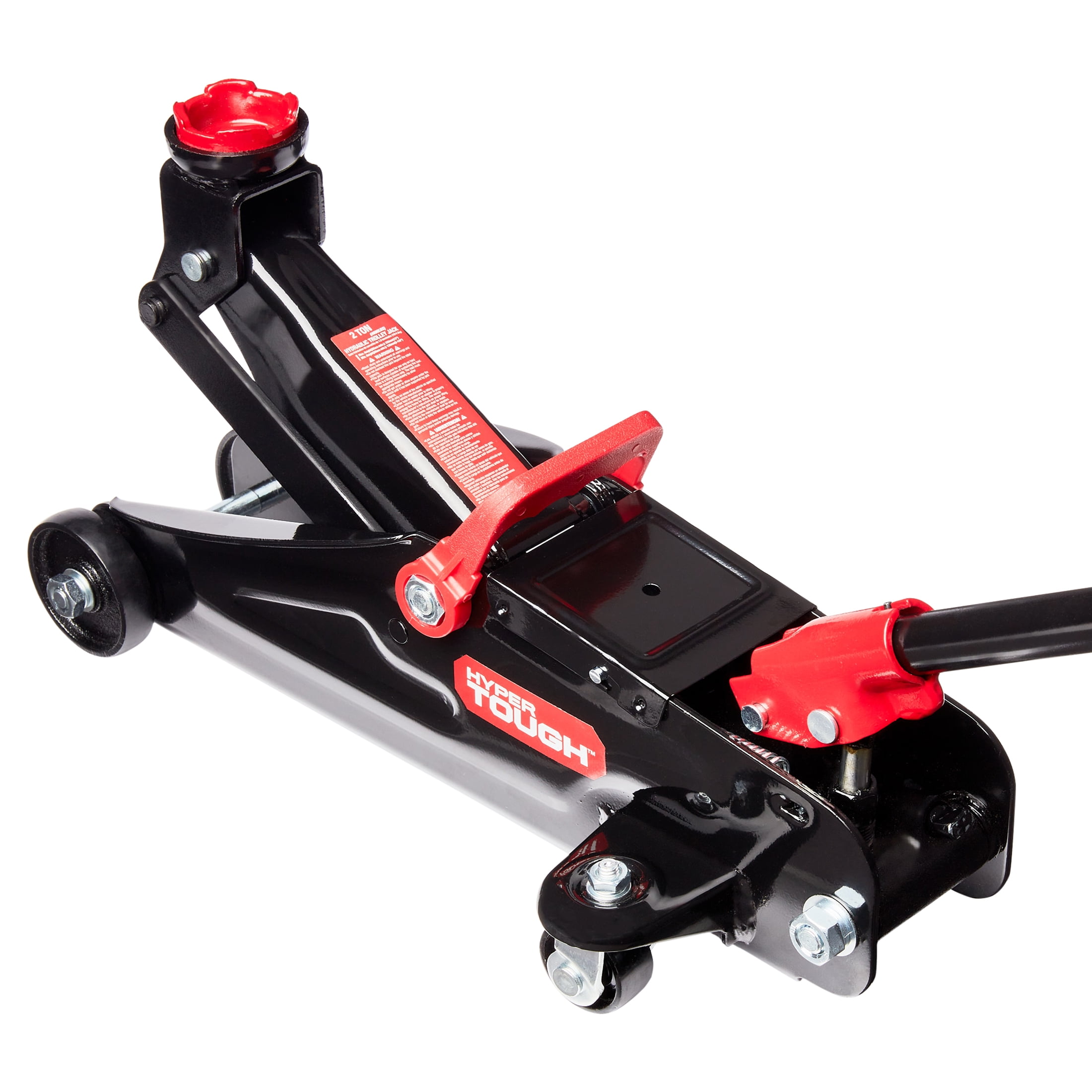 Hyper Tough 2-Ton Trolley Jack, Heavy-Duty Steel, 5-1/8′′ to 13′′ Lift Range, Safety Valve, Portable