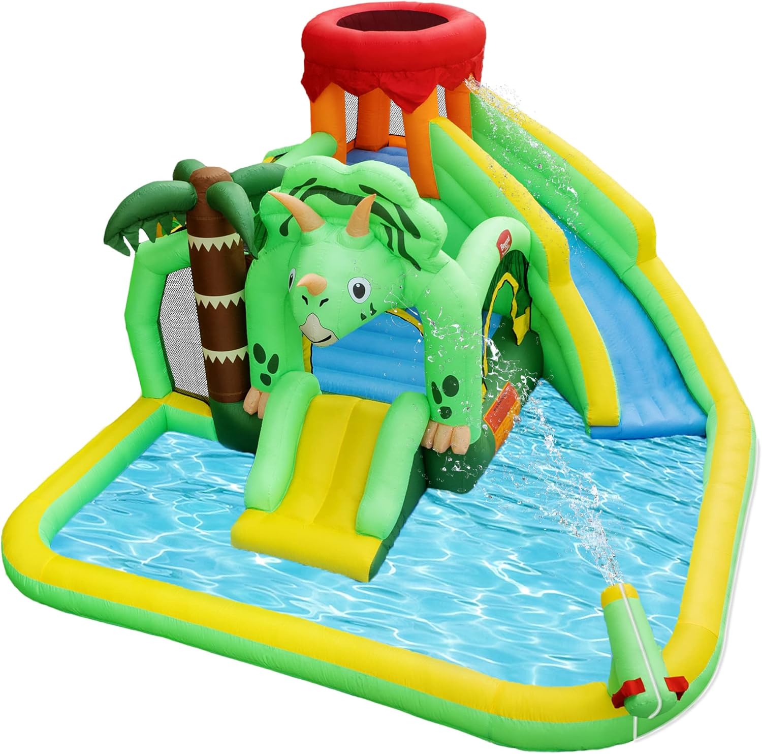 Beyond Your Thoughts Crocodile Inflatable Water Slide for Kids, Durable Bounce House with Pool & Climbing Wall, Includes Air Blower, Ages 3-10