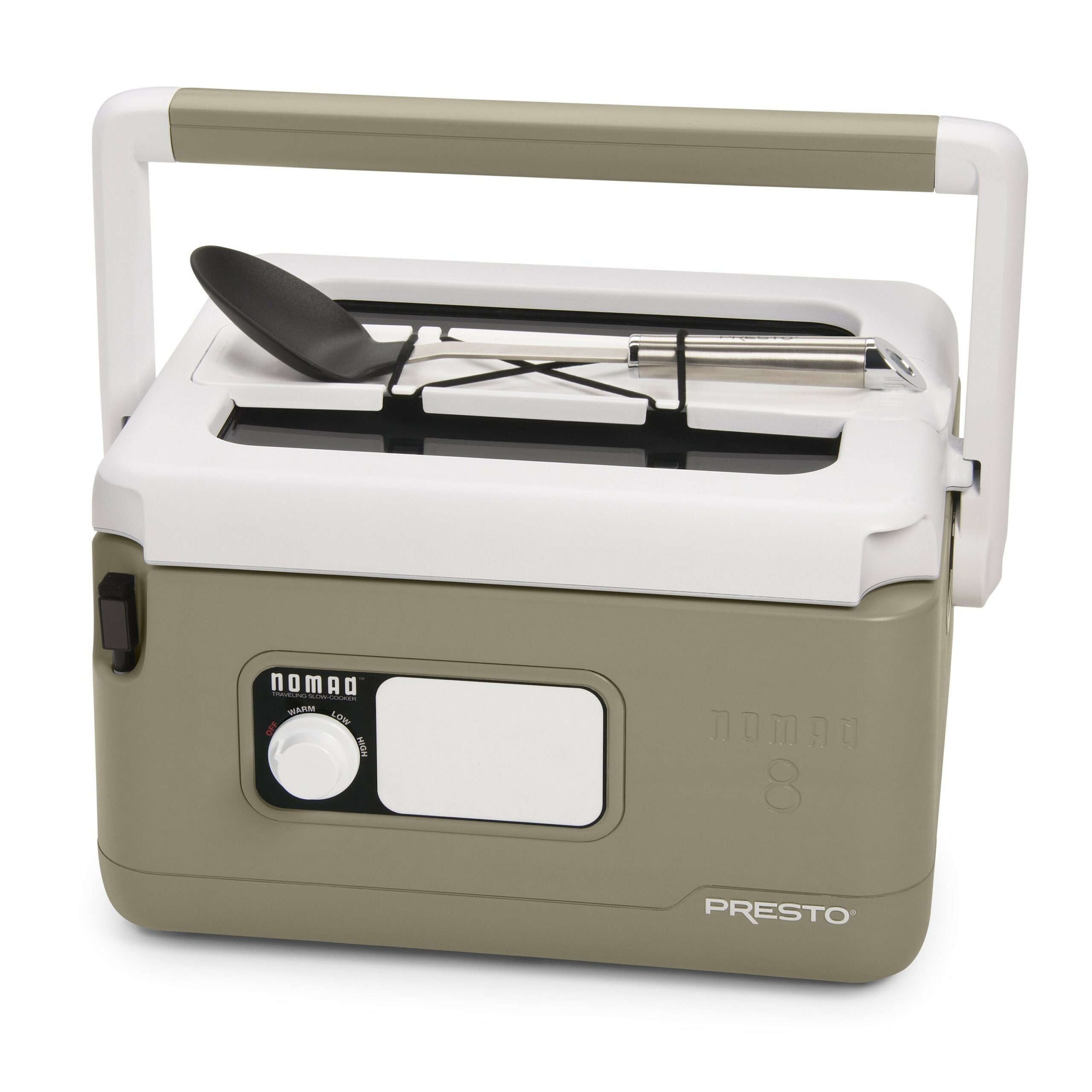 Presto 8-Quart Nomad Slow Cooker, Tan – Portable, Picnic Cooler Design, Locking Lid, Nonstick Pot