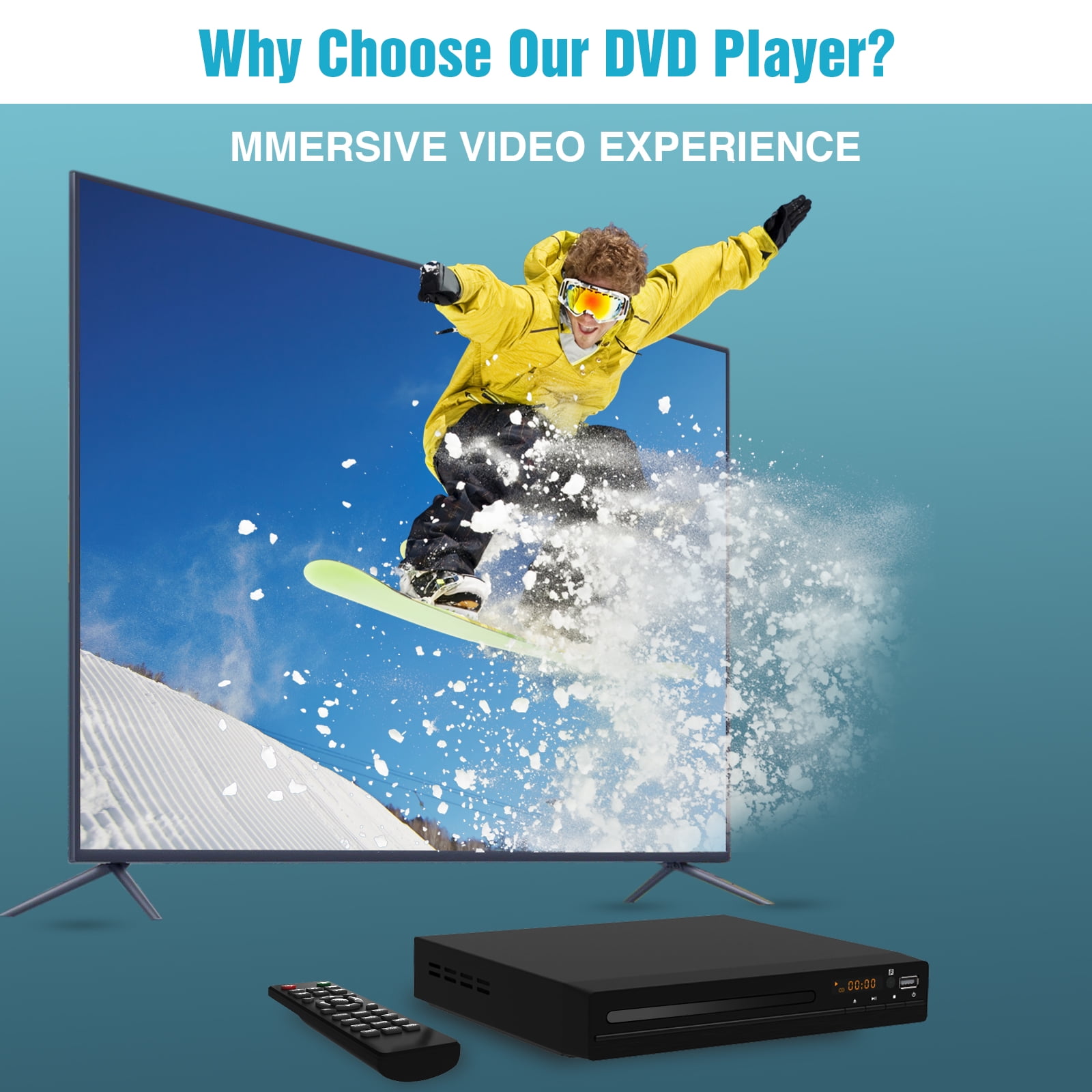 DR. J Professional 1080P Upscaling DVD Player with HDMI & USB, Multi-Format Support, Anti-Shock for TV/Home Theater