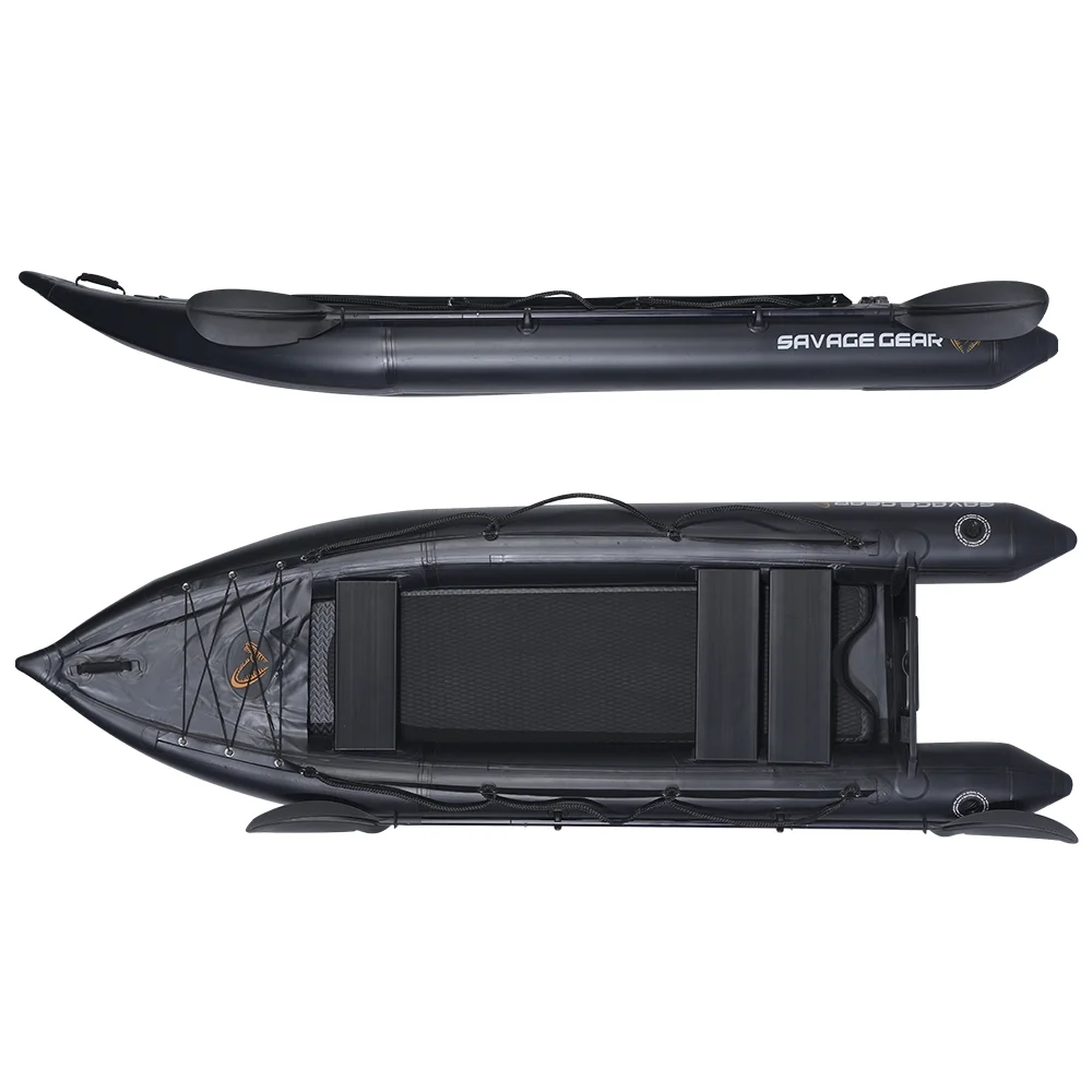 Durable 2-Person PVC Inflatable Kayak for Fishing with Aluminum Seats, Paddle & Repair Kit – 130′′x43′′x11.8′′