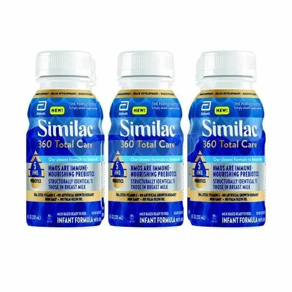 Similac 360 Total Care Infant Formula, Ready to Feed, 8 fl oz, 6 Pack – Immune & Brain Support