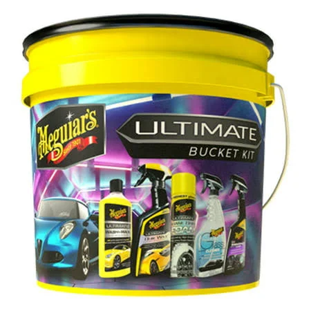 Meguiars Ultimate Car Care Kit with 3.5-Gallon Bucket & Lid – Premium Detailing for Durable Protection & Glossy Finish