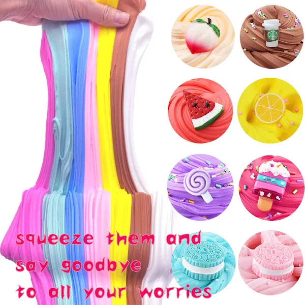 HFCHUPIN Butter Slime Kit for Girls and Boys 11pack with Scent,Stretchy and Non-Sticky,Stress Relief Toy,Birthday Gift and Party Favors