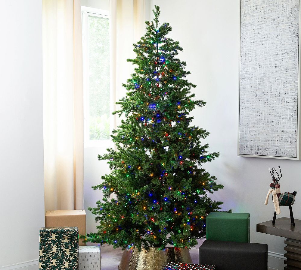 Multi-Color Pre-Lit Spruce Fir Tree with 1000 LED Bulbs, 90′′ Tall, 52′′ Diameter, by [Brand Name]
