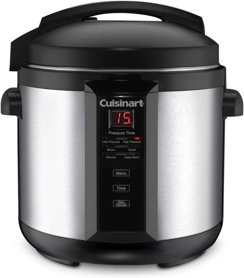 Cuisinart 6-Quart Electric Pressure Cooker, Stainless Steel, Digital Controls, Multi-Function, Model CPC-600N1
