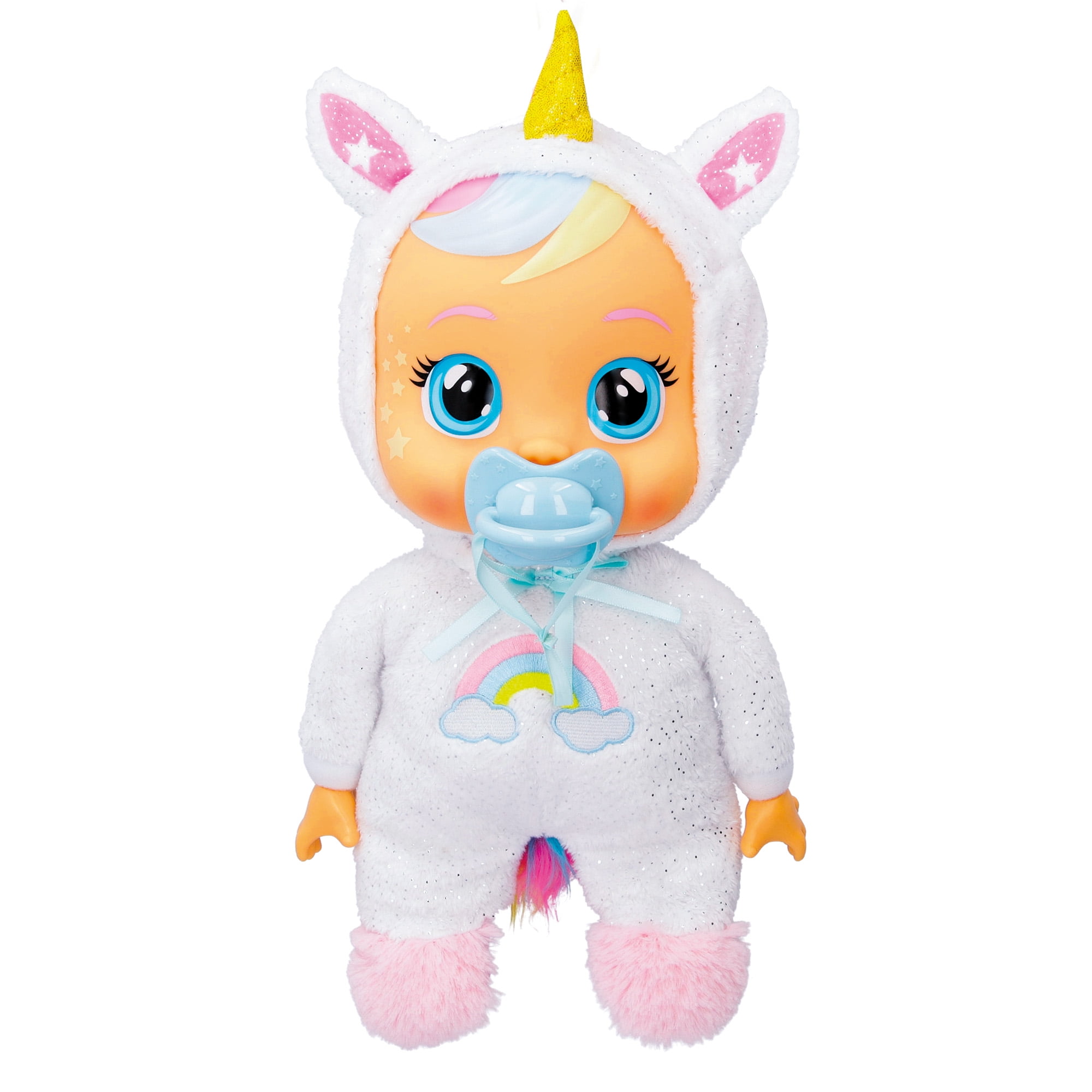Cry Babies Goodnight Dreamy Baby Doll – LED Light-Up, Unicorn Pajamas, Soothing Lullabies, Ages 18M+