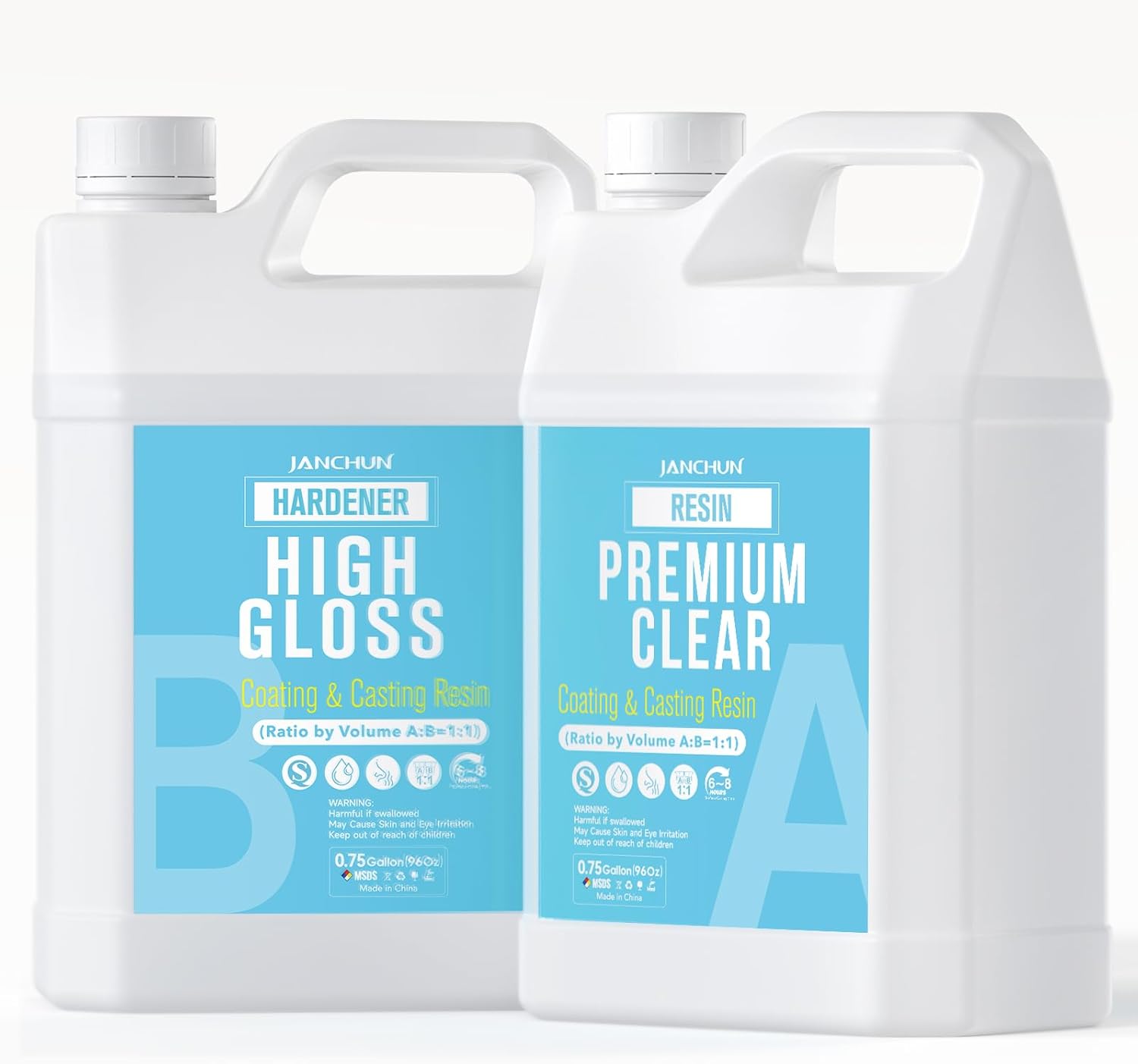 High Gloss Epoxy Resin Kit – 2 Gallon Resin & Hardener for River Tables, Art Casting, Jewelry & DIY Projects, Fast Curing